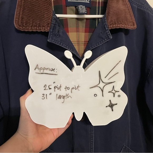 💙 Lands End Vintage Canvas Barn Field Chore Jacket Navy Blue size Women’s XL - Picture 6 of 6